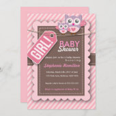 Invitation Ficelle faite sur commande de douche de bébé de (Devant / Derrière)