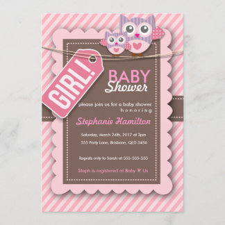Invitation Ficelle faite sur commande de douche de bébé de