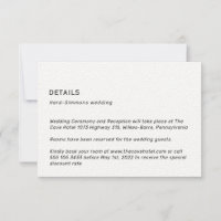 Fiche de boîtier Neutre Simple Mariage Details