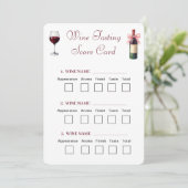 Invitation Fiche de Dégustation de Vin Élégante (Debout devant)