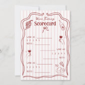 Invitation Fiche de notation de dégustation de vin feuille de (Devant)