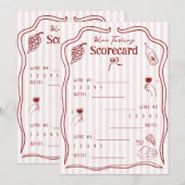 Invitation Fiche de notation de dégustation de vin feuille de (Devant / Derrière)