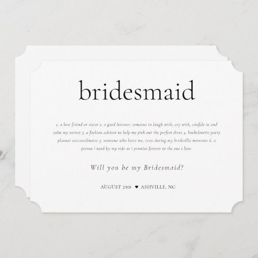 Invitation Fiche de proposition de définition et de fonctions (Devant / Derrière)