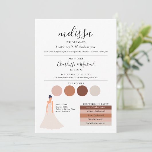 Invitation Fiche d'information du Mariage du script de signat (Debout devant)