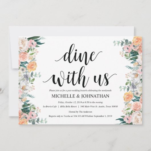 Invitation Fiche d'invitation de Brunch Mariage Rustic Dusk P (Devant)