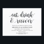 Invitation Fiche d'invitation de Brunch Mariage Rustic Post<br><div class="desc">Planifier un brunch avec les jeunes mariés le lendemain du mariage ? Invitations invités avec cette calligraphie rustique sur le thème Post Mariage Brunch Invitation Card. 
Ajoutez les détails de votre brunch en caractères noirs correspondants / lettrage.

#TeeshaDerrick</div>