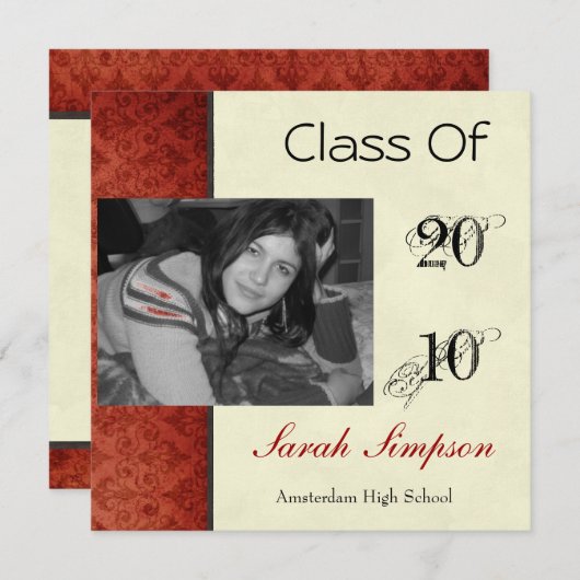 Invitation Fiche d'invitation de diplôme (Devant / Derrière)