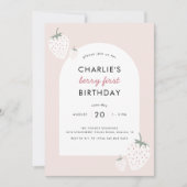 Invitation Fields fraises Berry Premier anniversaire | Fille (Devant)