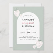 Invitation Fields fraises Berry Premier anniversaire | Fille (Devant)