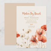 Invitation Fields of Poppies Mère's Day Brunch (Devant / Derrière)
