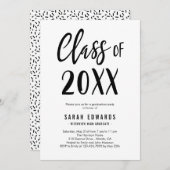 Invitation Fier brossé ÉDITABLE COULEUR Partie de graduation (Devant / Derrière)