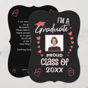 Invitation Fier Diplômé Photo Graduate Party Amusant