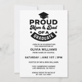 Invitation Fier Simple Moderne Fier Maman Et Papa Graduation (Devant)
