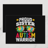 Invitation Fier Soeur D'Un Autisme Guerrier Famille (Devant / Derrière)