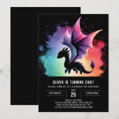 Invitation Fierce Dragon Anniversaire (Devant / Derrière)