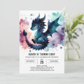 Invitation Fierce Dragon Anniversaire modifiable (Debout devant)