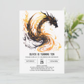 Invitation Fierce Roaring Fun Dragon Anniversaire (Debout devant)