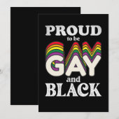 Invitation Fière D'Être Gay Et Noir De Fierté LGBT (Devant / Derrière)