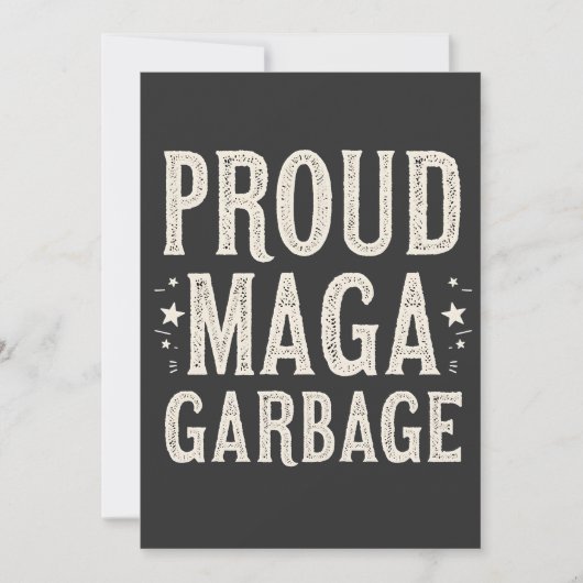 Invitation Fière MAGA Garbage pour l'élection de Trump partis (Devant)
