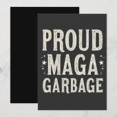 Invitation Fière MAGA Garbage pour l'élection de Trump partis (Devant / Derrière)