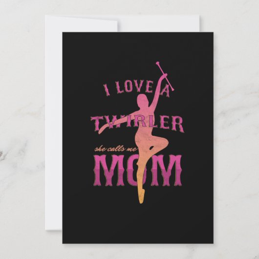 Invitation Fière Maman Majorettes Fière Mère De Twirler J'Aim (Devant)