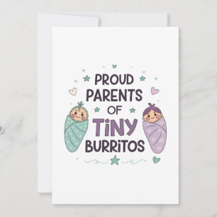 Invitation Fiers parents de minuscules burritos Art
