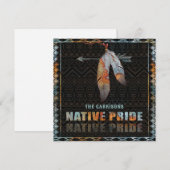 Invitation Fierté autochtone Plumes indienne Arrow tribale ré (Devant / Derrière)