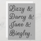 Invitation Fierté et préjugés Couples I (Devant / Derrière)