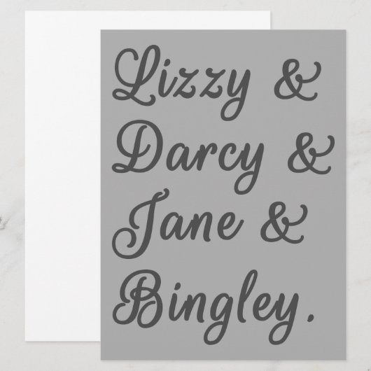 Invitation Fierté et préjugés Couples I (Devant / Derrière)