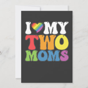 Invitation Fierté LGBT J'Aime Mes Deux Moms Soutien Lesbien G