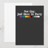 Invitation Fierté LGBT Pas Gay Juste Ici Pour Soutenir La Fêt (Devant / Derrière)