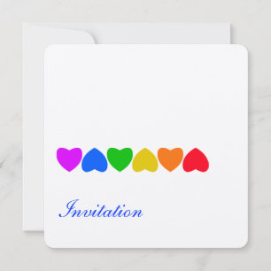 Invitation Fierté Rainbow Heart Line