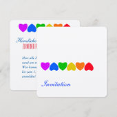 Invitation Fierté Rainbow Heart Line (Devant / Derrière)