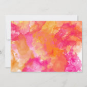 Invitation Fiery Bold Sunset Aquarelle Hollyhock Mariage (Dos)