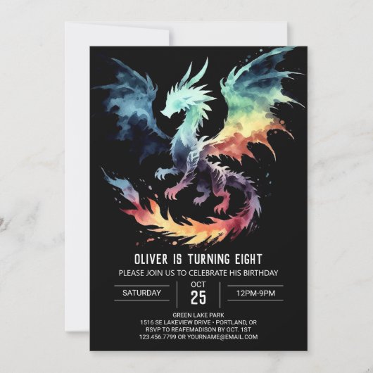 Invitation Fiery Dragon Anniversaire Custom (Devant)