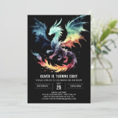 Invitation Fiery Dragon Anniversaire Custom (Debout devant)