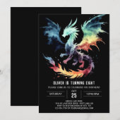 Invitation Fiery Dragon Anniversaire Custom (Devant / Derrière)