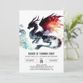 Invitation Fiery Dragon Anniversaire numérique (Debout devant)