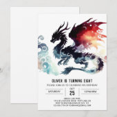 Invitation Fiery Dragon Anniversaire numérique (Devant / Derrière)