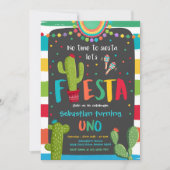Invitation Fiesta 1er anniversaire fête mexicaine Cactus Part (Devant)