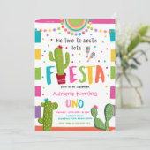 Invitation Fiesta 1er anniversaire fête mexicaine Cactus Part (Debout devant)