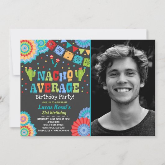Invitation Fiesta 21e anniversaire Nacho Moyenne 2 (Devant)