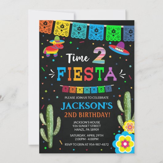 Invitation Fiesta 2 Anniversaire (Devant)