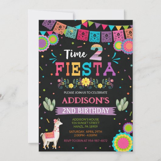 Invitation Fiesta 2 Anniversaire (Devant)