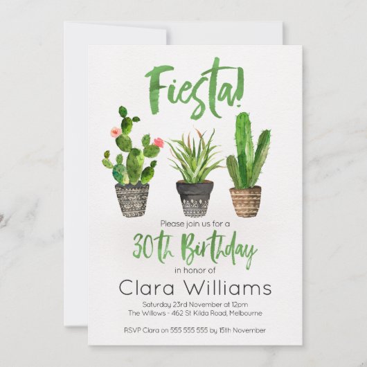 Invitation Fiesta 30e anniversaire (Devant)