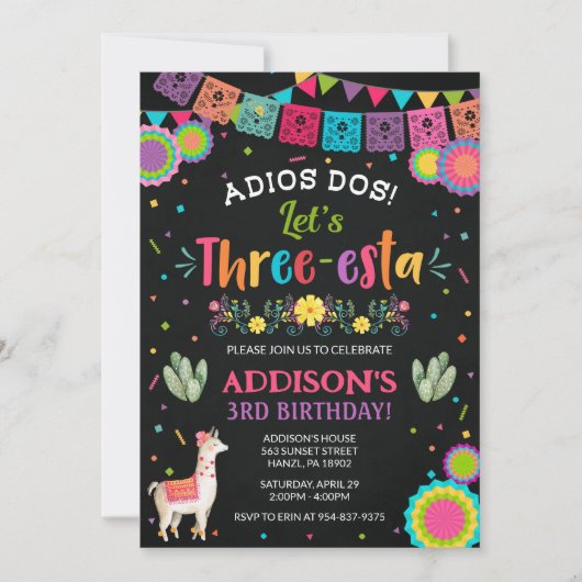 Invitation Fiesta 3e anniversaire (Devant)