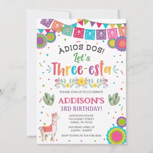 Invitation Fiesta 3e anniversaire (Devant)