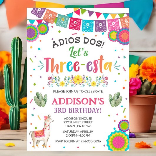 Invitation Fiesta 3e anniversaire