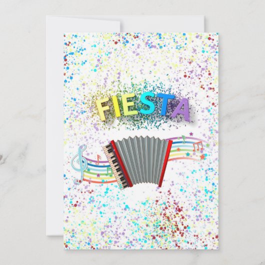 Invitation Fiesta Accordion Danser Anniversaire (Dos)