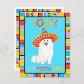 Invitation Fiesta American Eskimo Chien (Devant / Derrière)